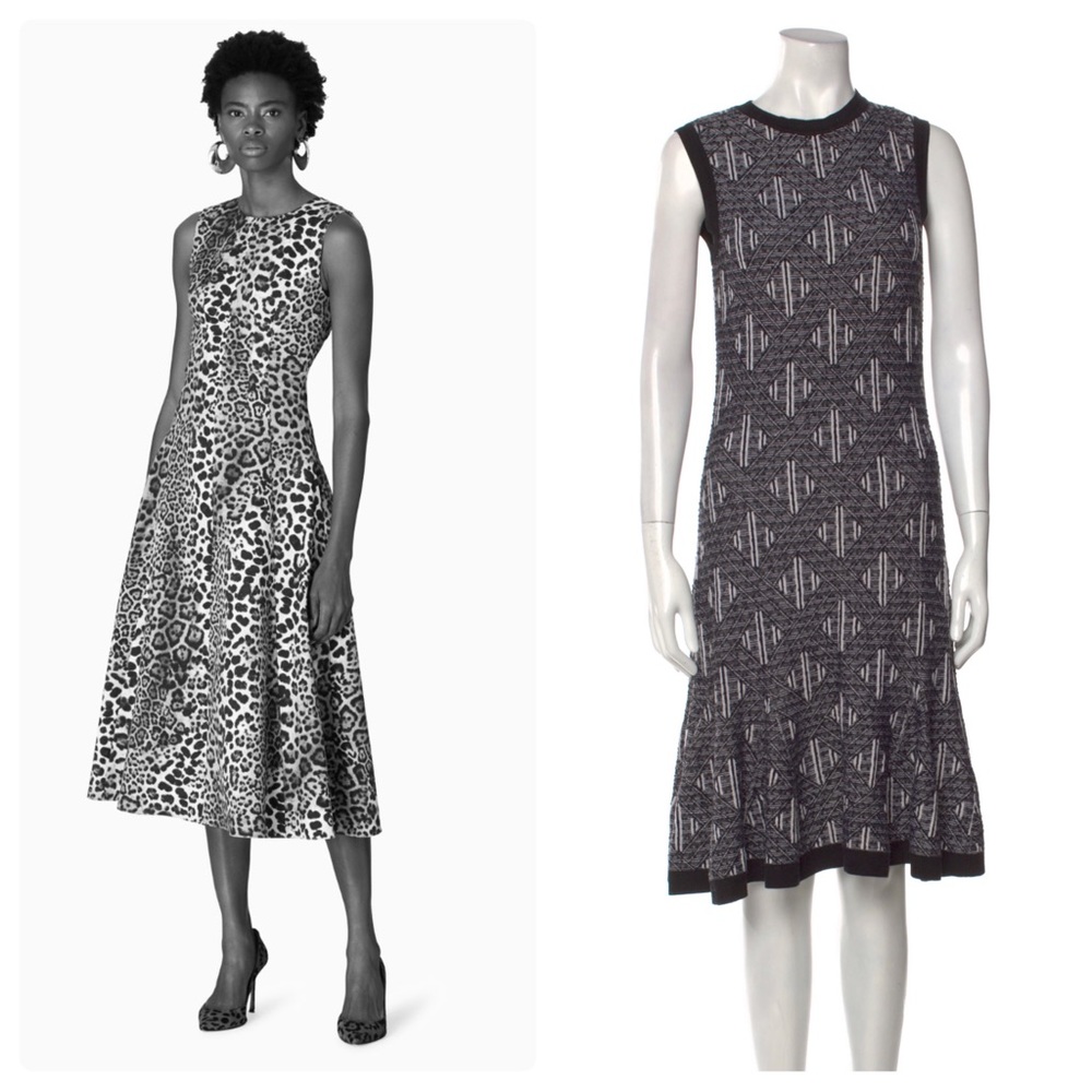 Carolina Herrera Geometric Design Sleeveless A-line Dress, Size S 👗(at Cleaners)